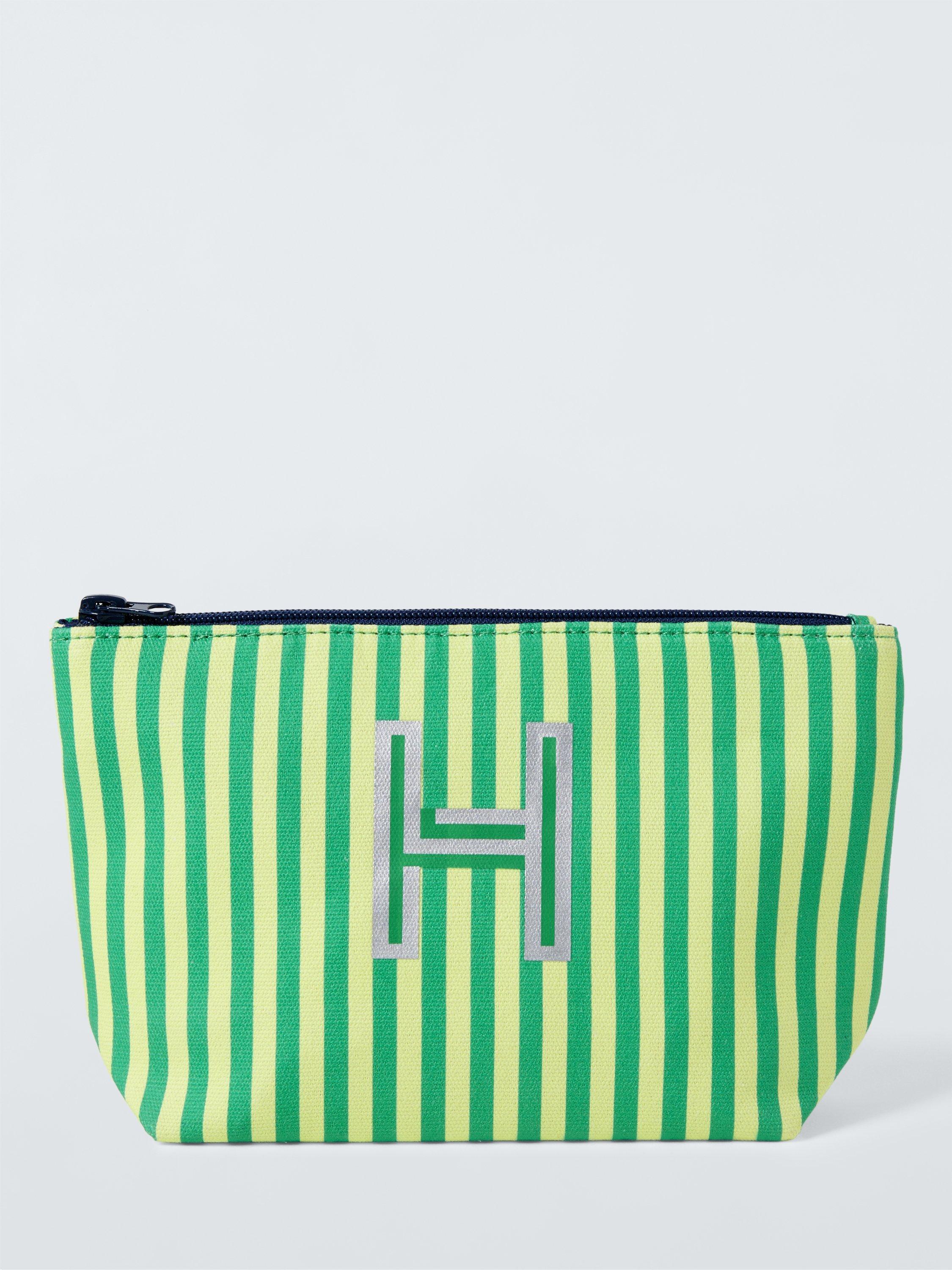 Product image 1 of 4, which shows John Lewis Stripe Alphabet Makeup Bag, H