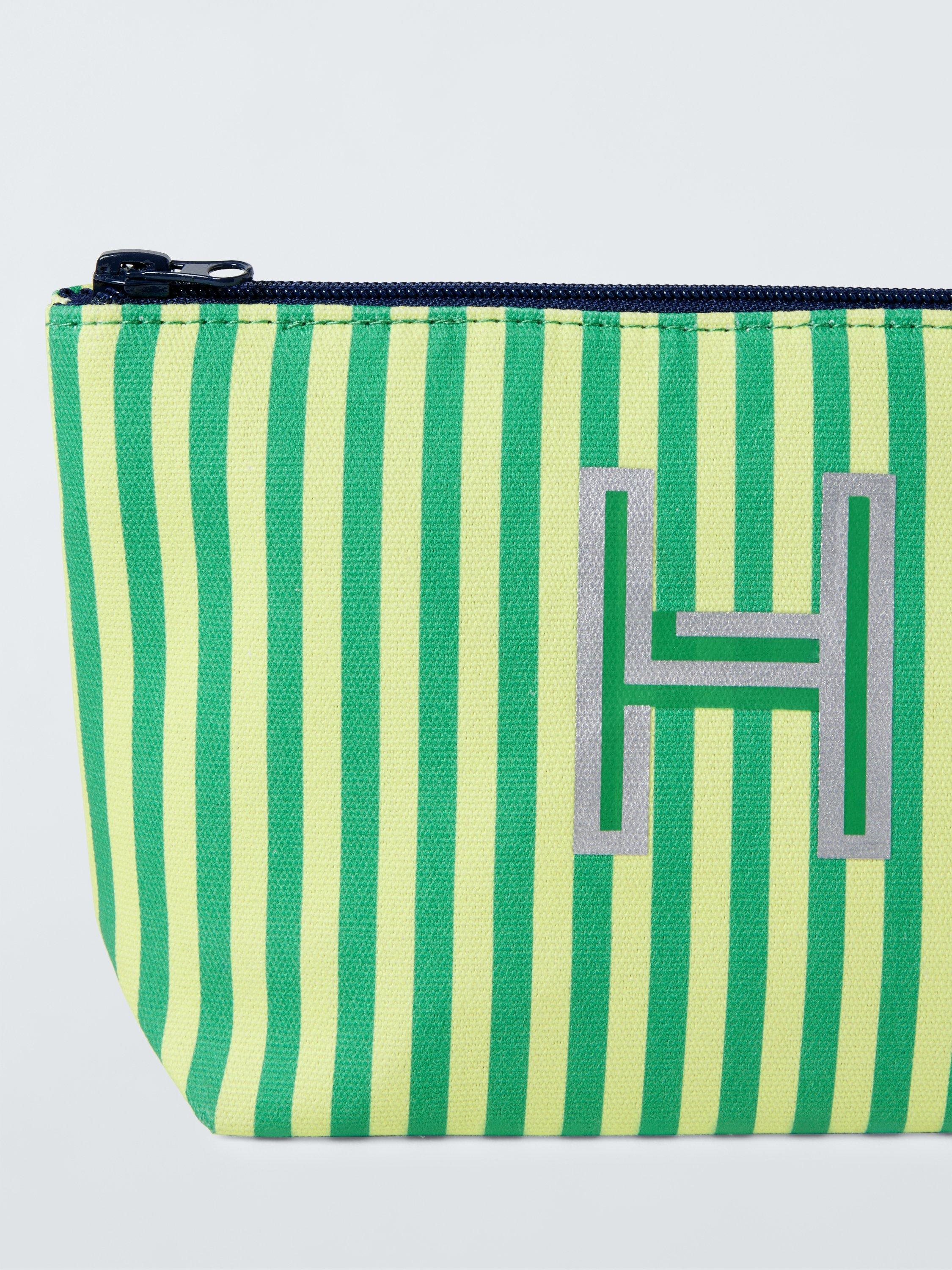 Product image 4 of 4, which shows John Lewis Stripe Alphabet Makeup Bag, H
