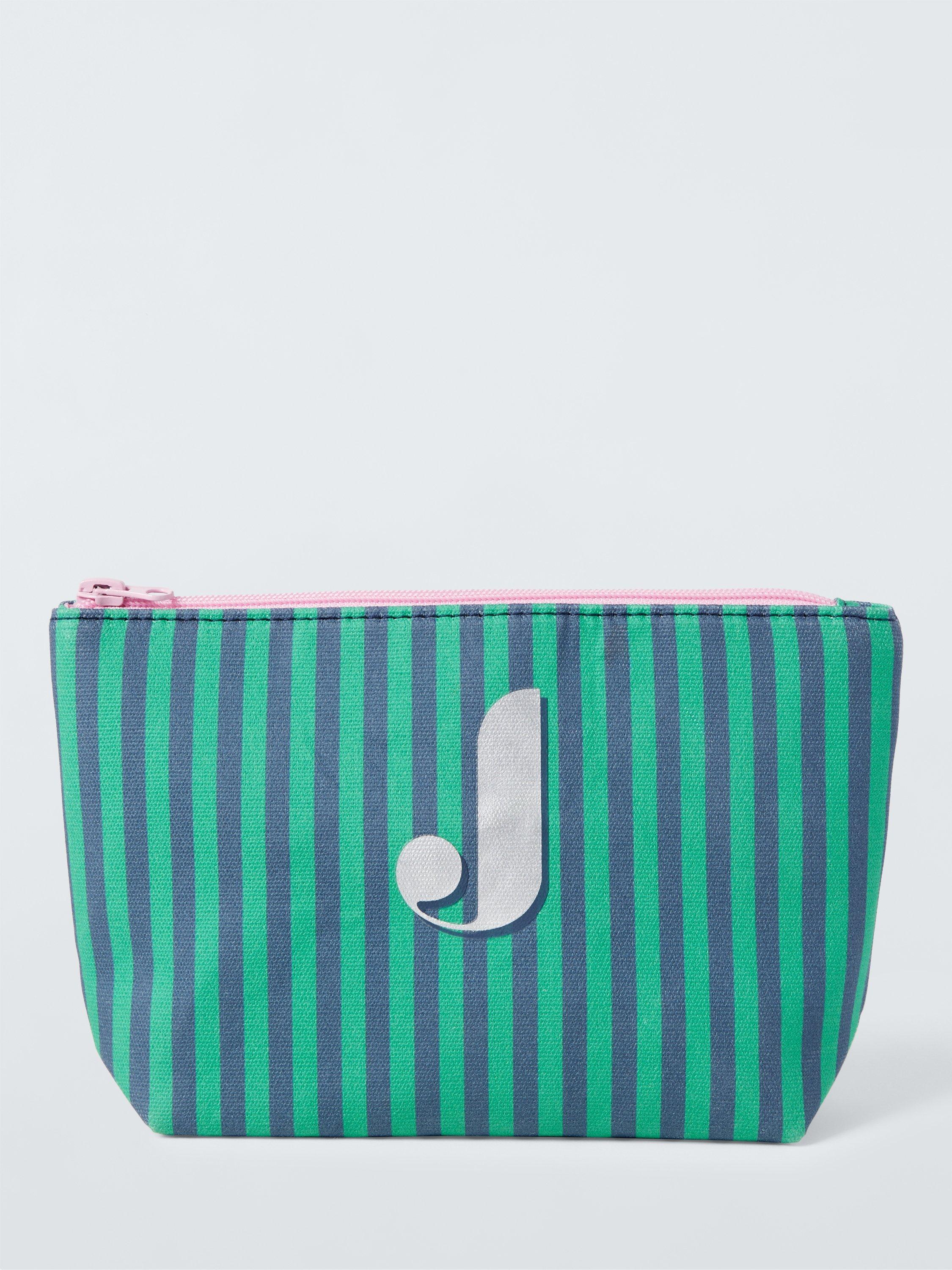 Product image 1 of 4, which shows John Lewis Stripe Alphabet Makeup Bag, J