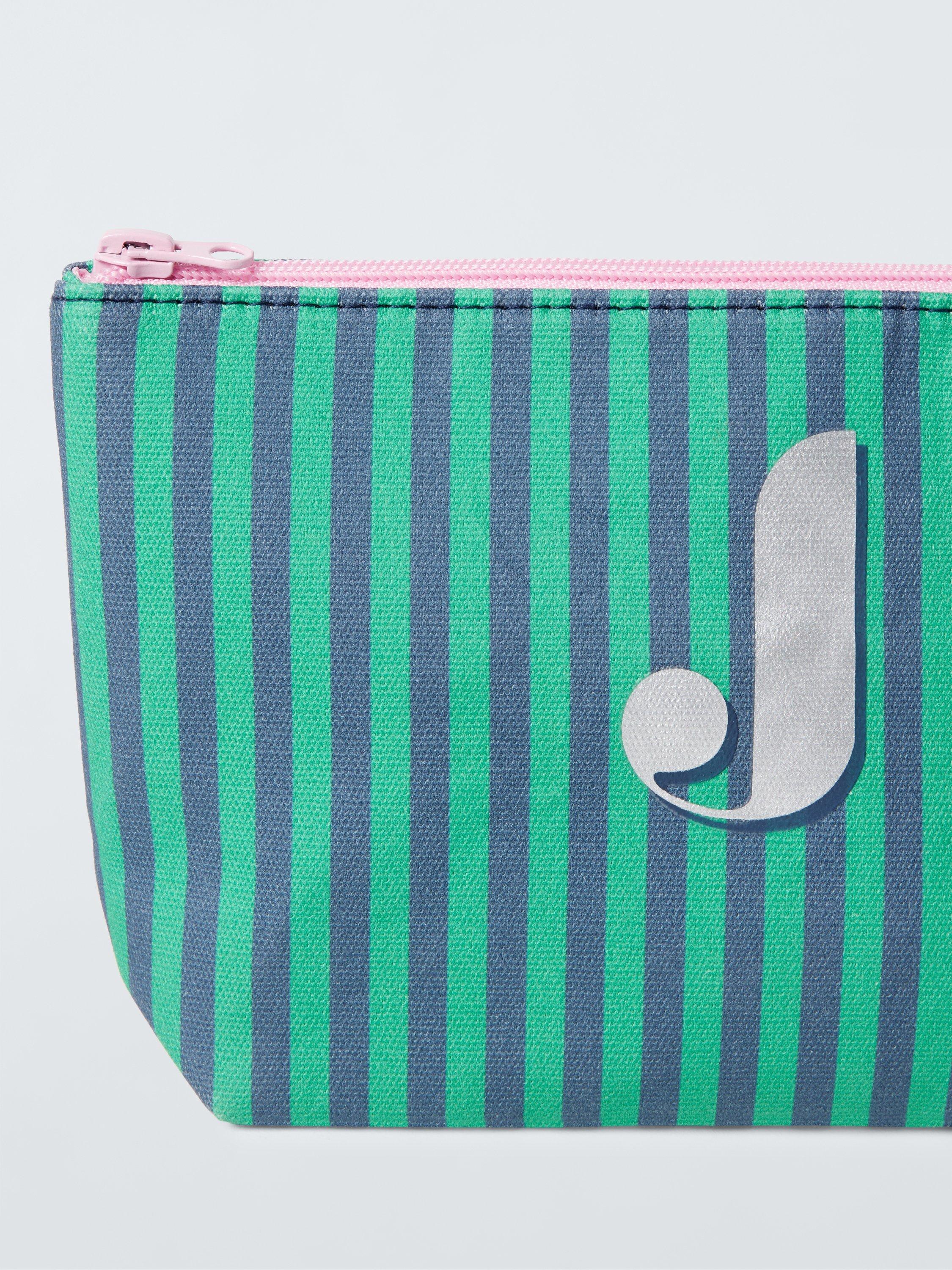 Product image 4 of 4, which shows John Lewis Stripe Alphabet Makeup Bag, J