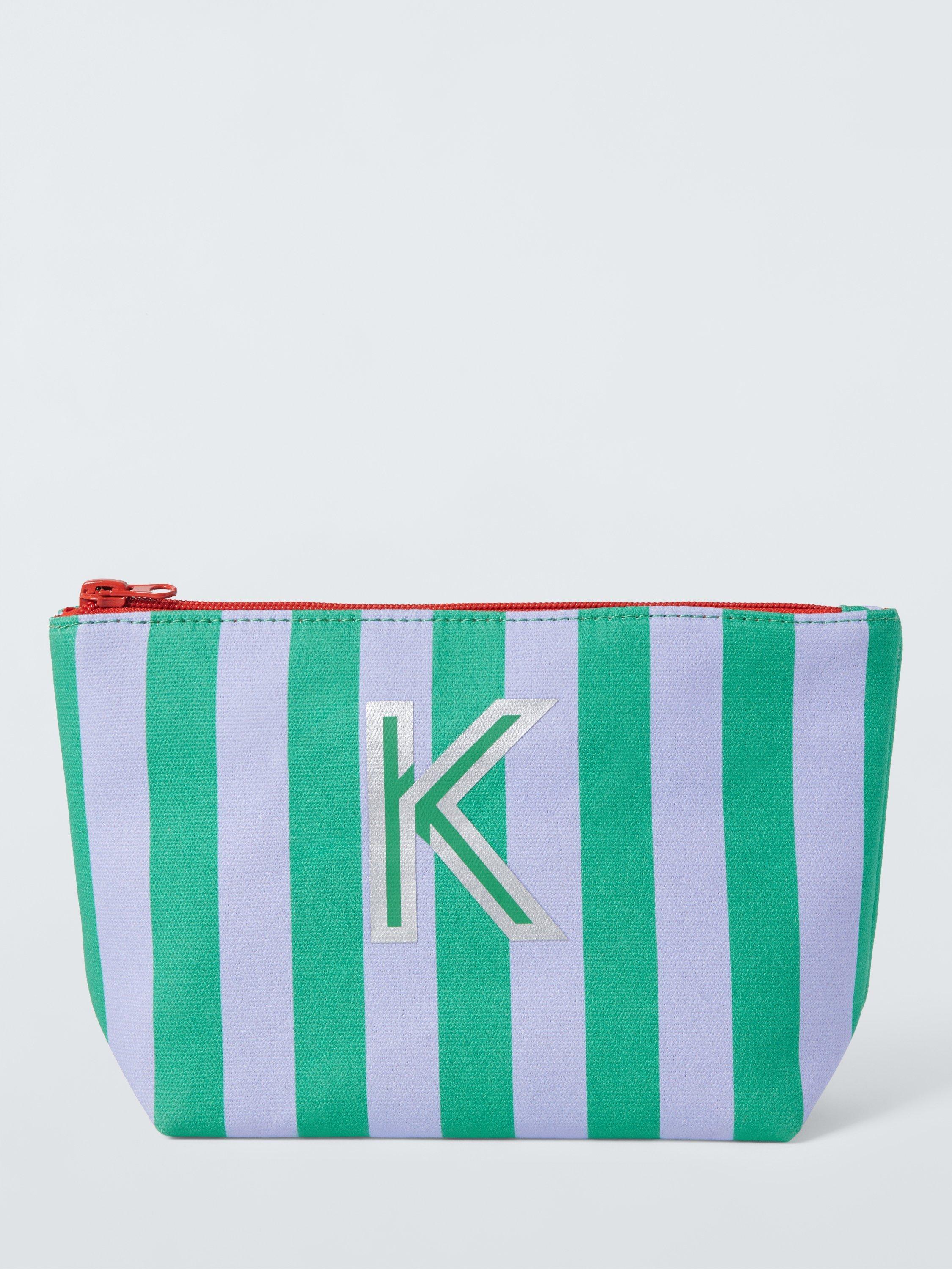 Product image 1 of 4, which shows John Lewis Stripe Alphabet Makeup Bag, K