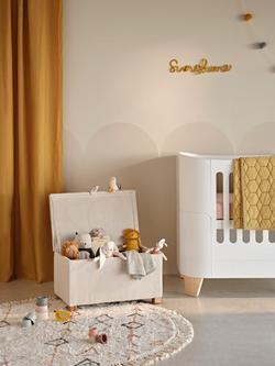 Gaia Baby Serena Corduroy Ottoman Footstool, Caramel - view 2, Ecru