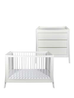 Gaia Baby Hera Studio Edit Cot and Dresser Set, White / White