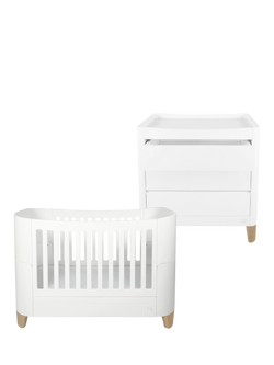 Gaia Baby Serena Cotbed and Dresser Set, White/Natural