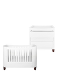 Gaia Baby Serena Cotbed and Dresser Set, White/Walnut