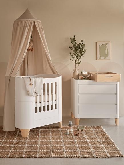 Gaia Baby Serena Mini Cot and Dresser Set - view 2, White/Natural