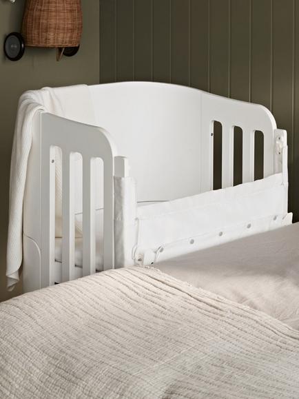 Gaia Baby Serena Mini Cot and Bedside Crib Set - view 2, White + Natural