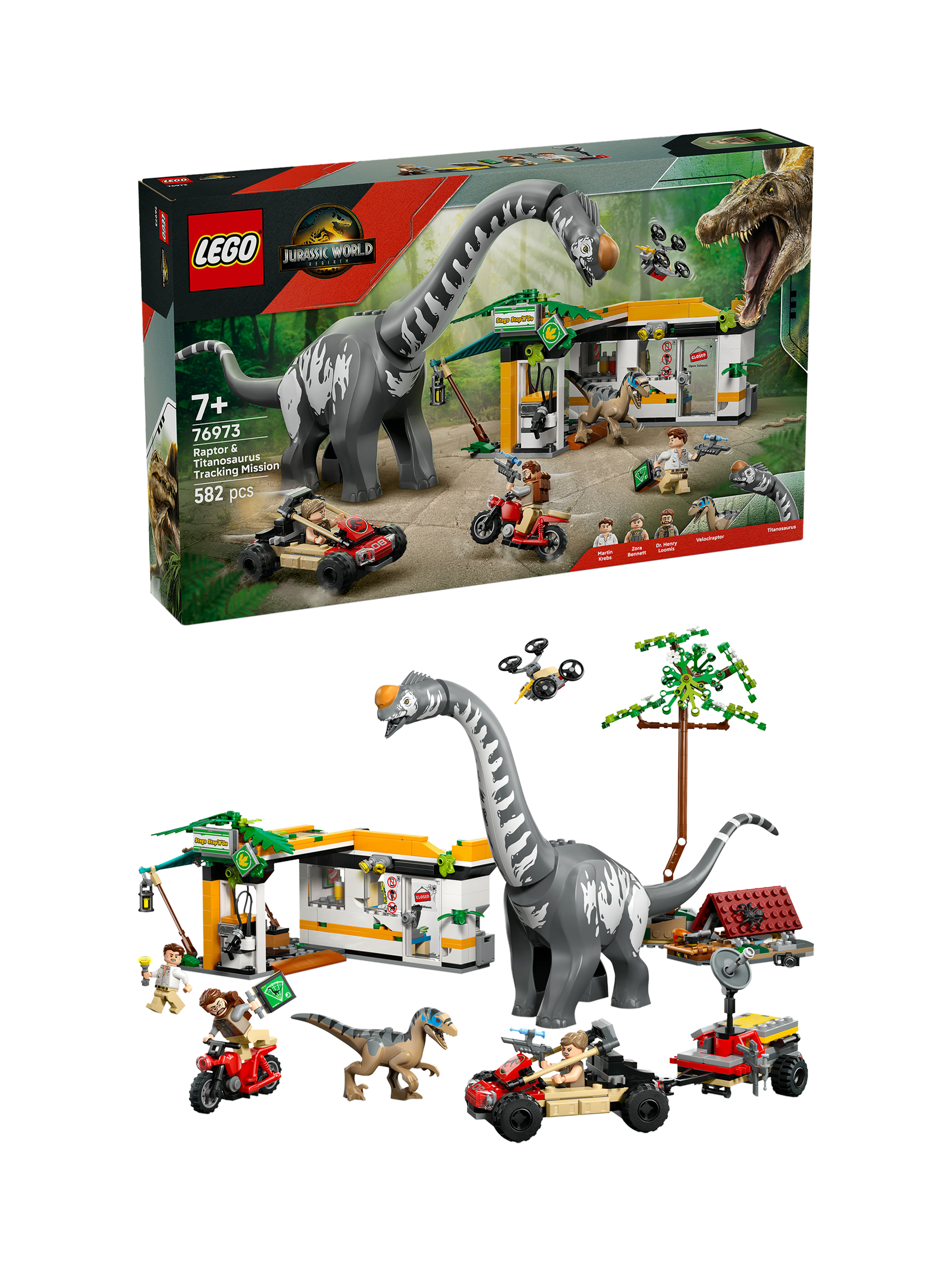 LEGO Jurassic World Raptor Titanosaurus Tracking Mission, 76973