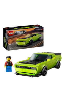 LEGO Speed Champions 77237 Dodge Challenger SRT Hellcat Sports Car Toy, Multi