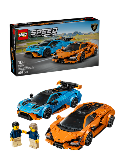 LEGO Speed Champions 77238 Lamborghini Revuelto & Huracán STO Race Cars, Multi