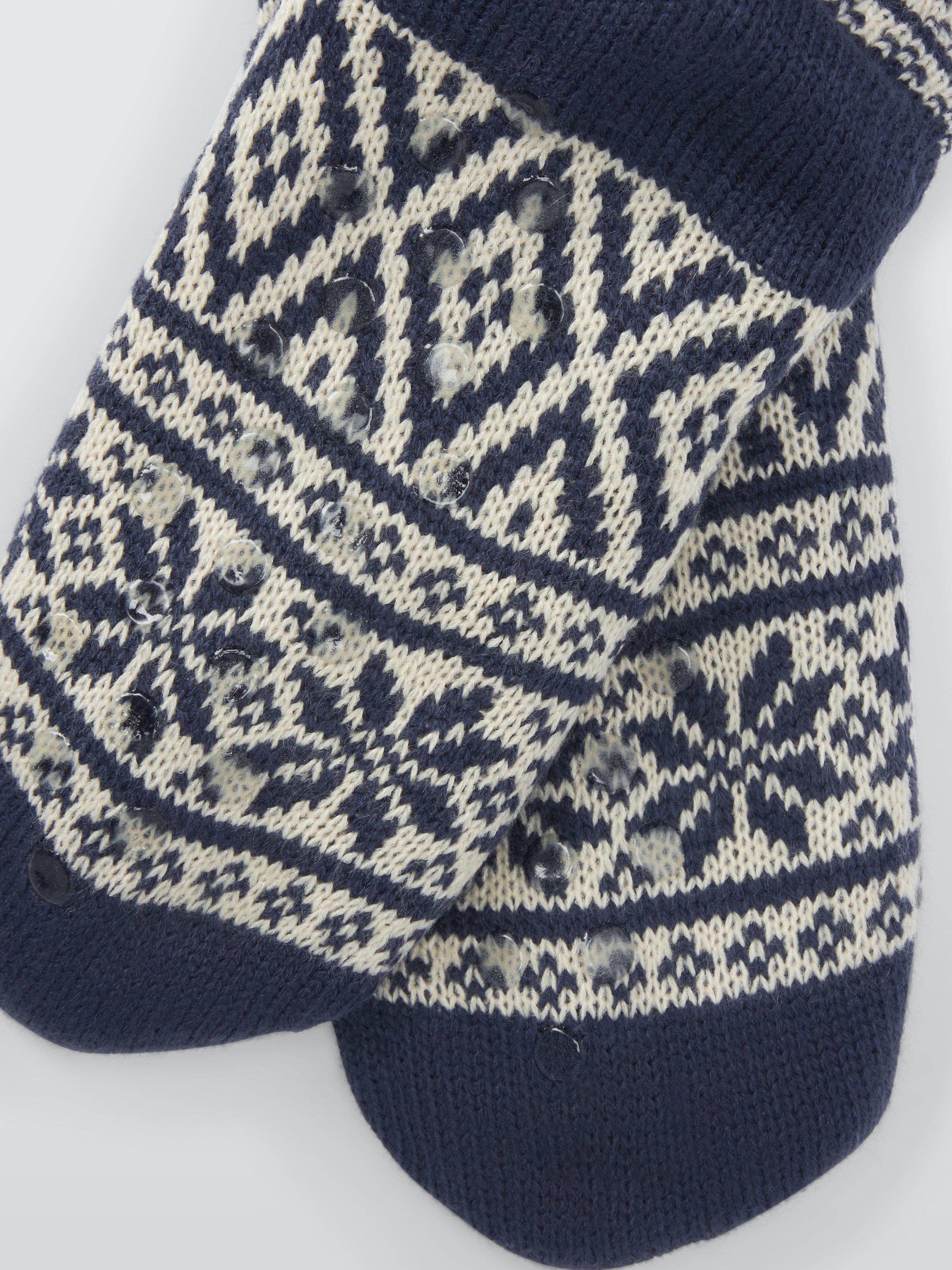 Product image 2 of 2, which shows John Lewis Fairisle Bootie Socks, Navy