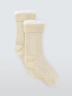 John Lewis Lurex Bootie Socks, Oatmeal, Oatmeal