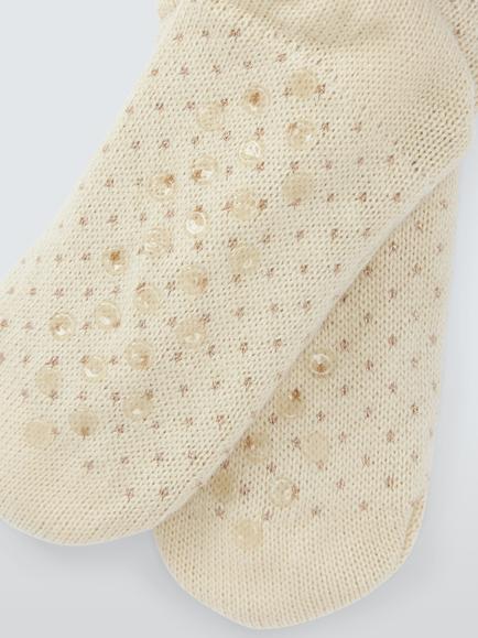 John Lewis Lurex Bootie Socks, Oatmeal - view 2, Oatmeal
