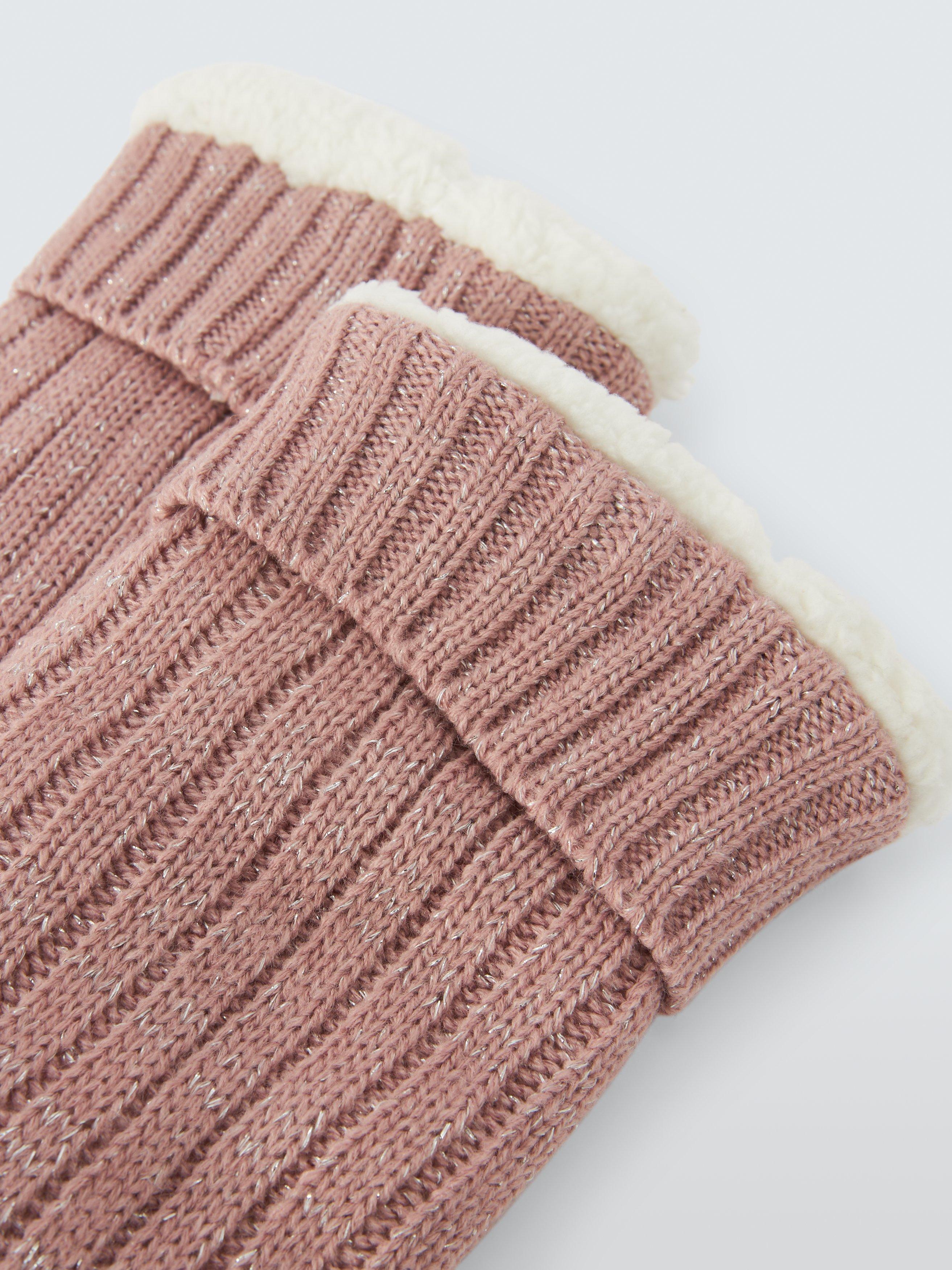 Product image 2 of 2, which shows John Lewis Lurex Bootie Socks, Pink