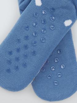 John Lewis Polar Bear Booties, Blue/Multi - view 2, Blue/Multi