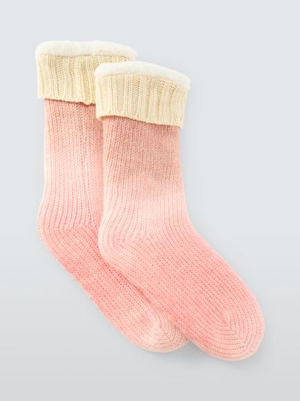 John Lewis Rainbow Lounge Socks, Pink, Pink