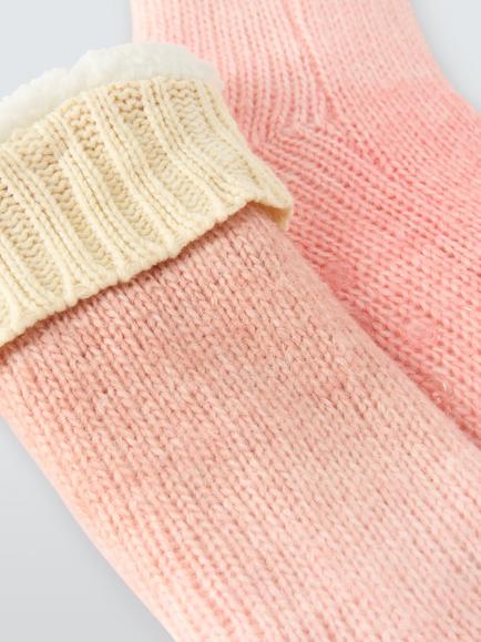 John Lewis Rainbow Lounge Socks, Pink - view 2, Pink