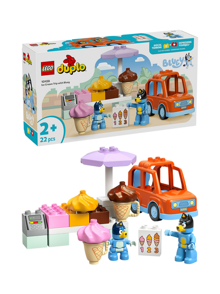 LEGO DUPLO Ice Cream Trip with Bluey 10458, Multi