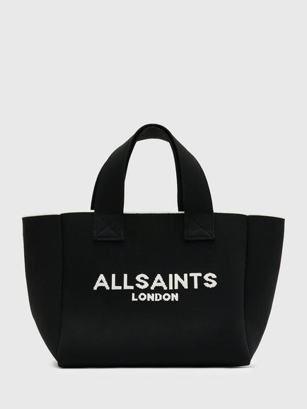 AllSaints Izzy Knitted Mini Tote Bag, Black, Black