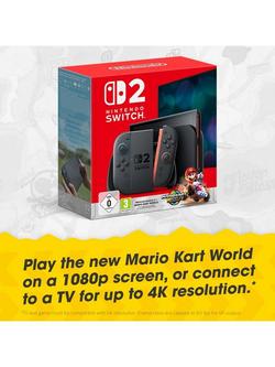 Nintendo Switch 2 256GB Console with Joy-Con 2 & Mario Kart World, Black - view 2, Black