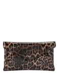 Carvela Megan Animal Print Envelope Clutch Bag, Brown