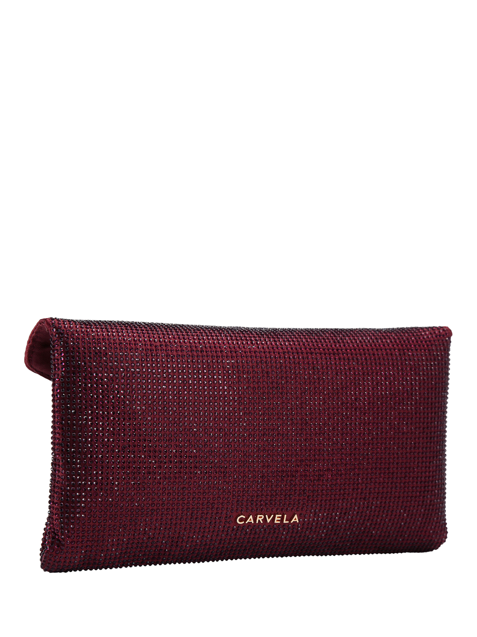 Product image 3 of 4, which shows Carvela Stargaze Embellished Envelope Clutch bag, Red