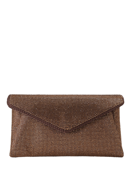 Carvela Stargaze Embellished Envelope Clutch Bag, Brown
