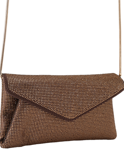 Carvela Stargaze Embellished Envelope Clutch Bag - view 2, Brown