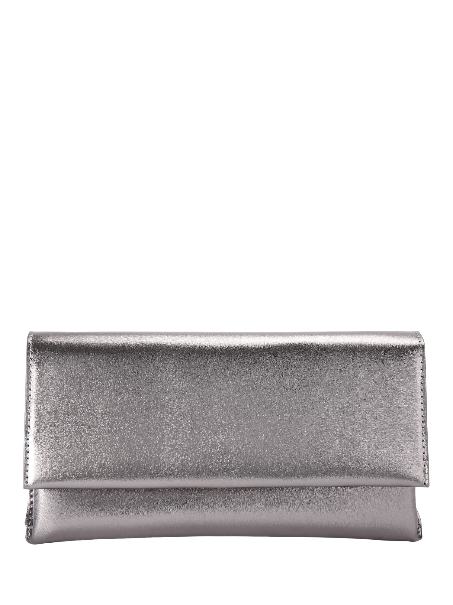 Product image 1 of 6, which shows KG Kurt Geiger Brielle Clutch Bag, Grey Pewter