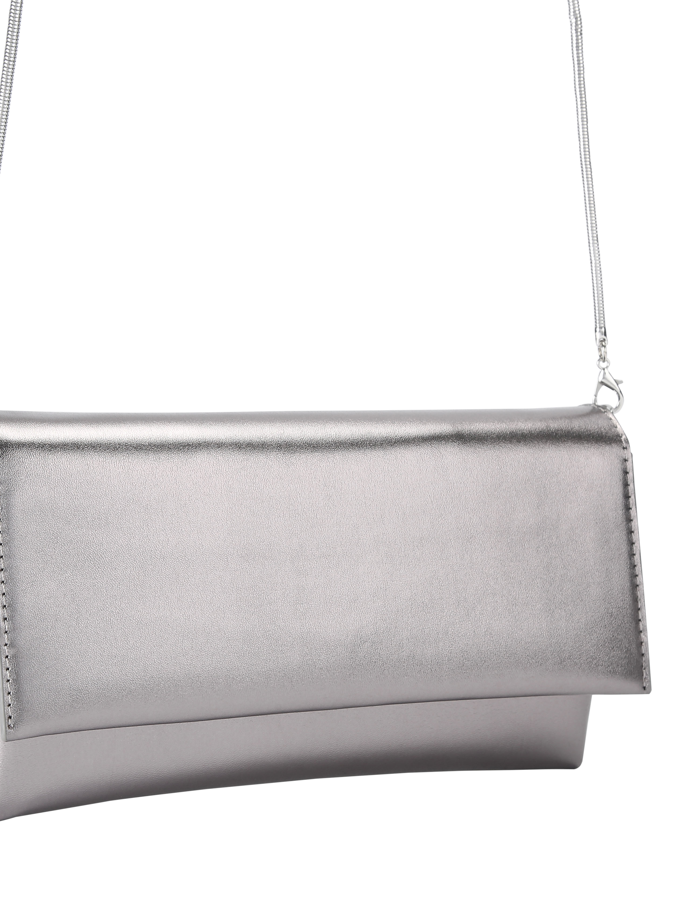 Product image 3 of 6, which shows KG Kurt Geiger Brielle Clutch Bag, Grey Pewter