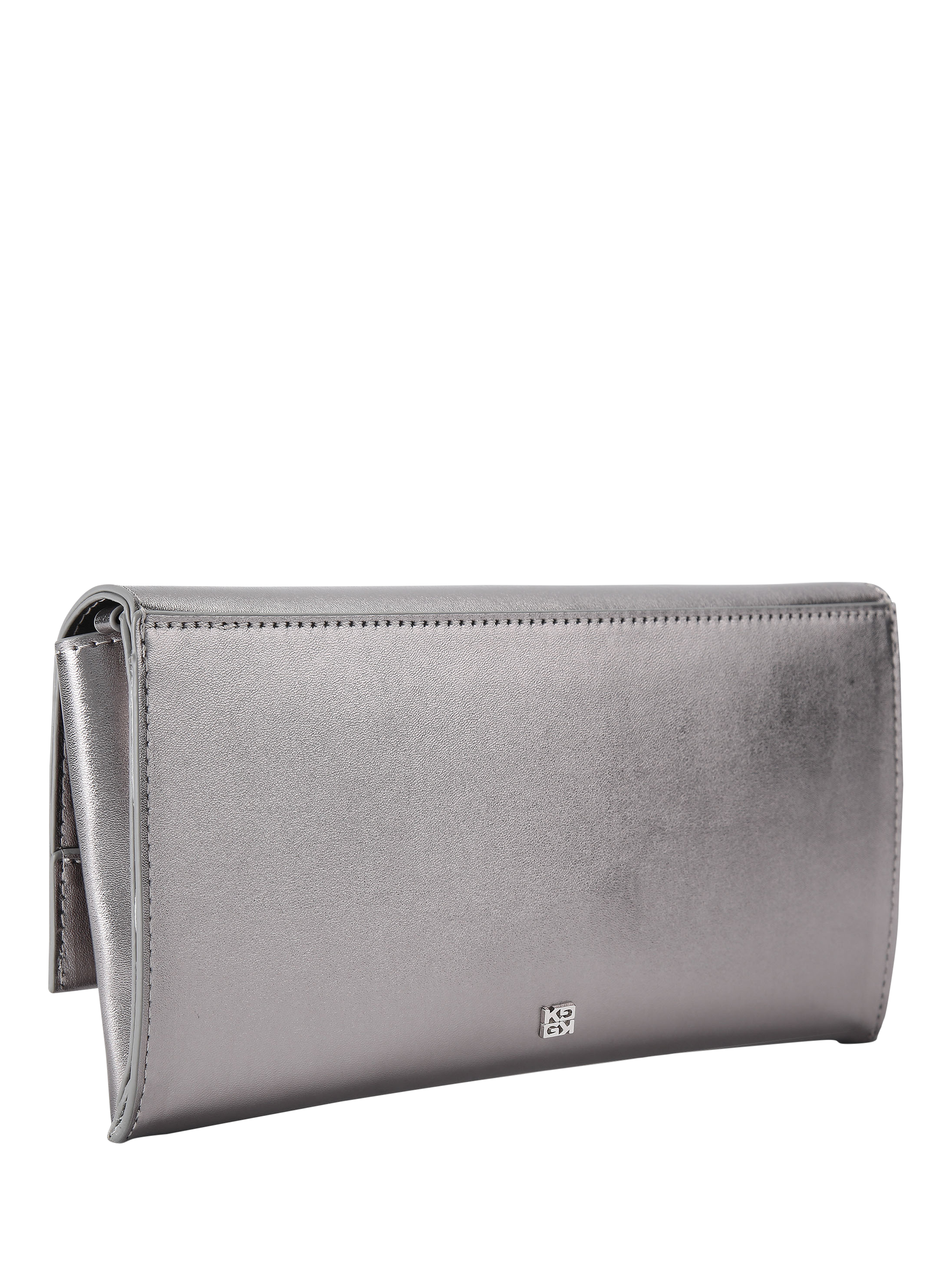 Product image 4 of 6, which shows KG Kurt Geiger Brielle Clutch Bag, Grey Pewter