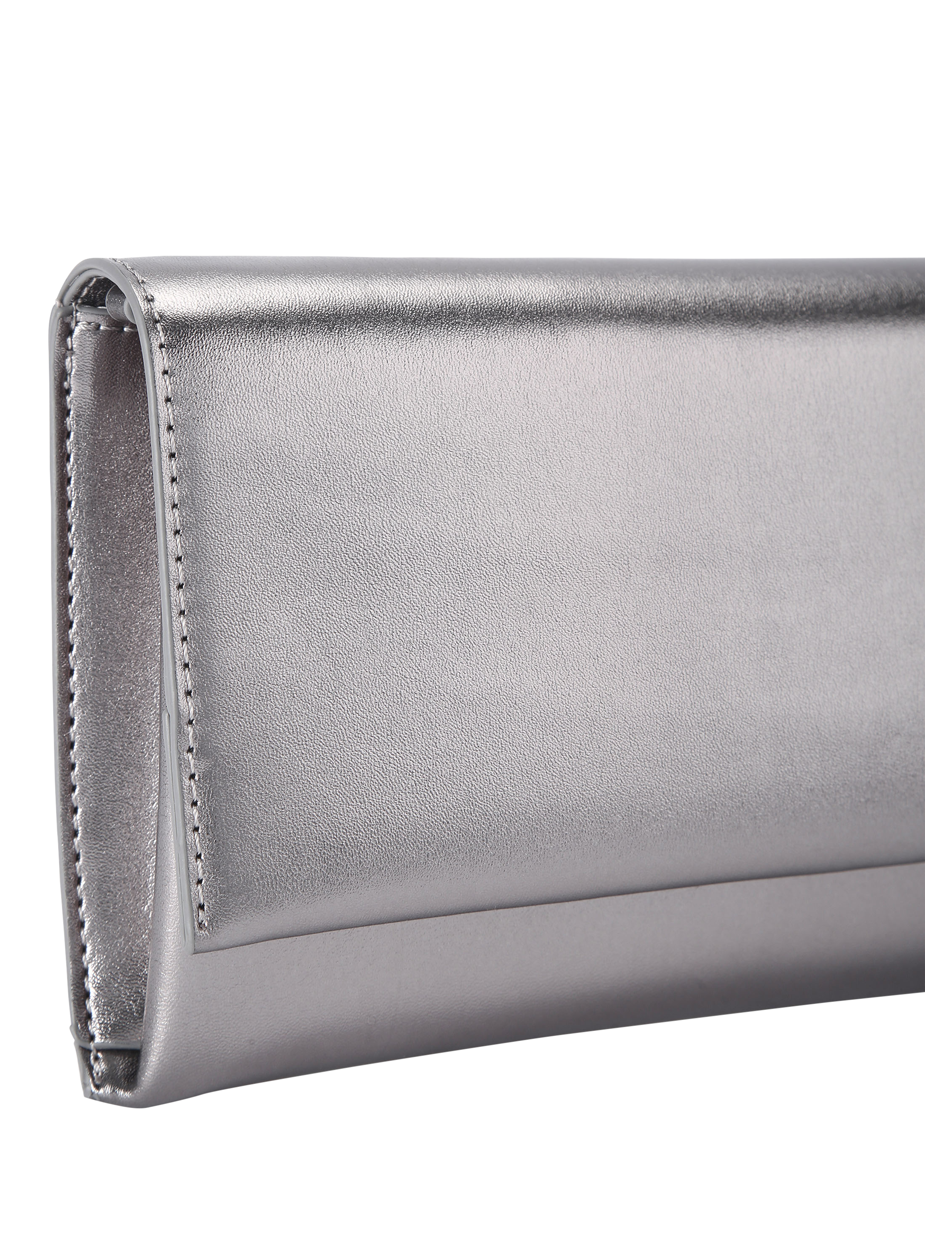 Product image 6 of 6, which shows KG Kurt Geiger Brielle Clutch Bag, Grey Pewter