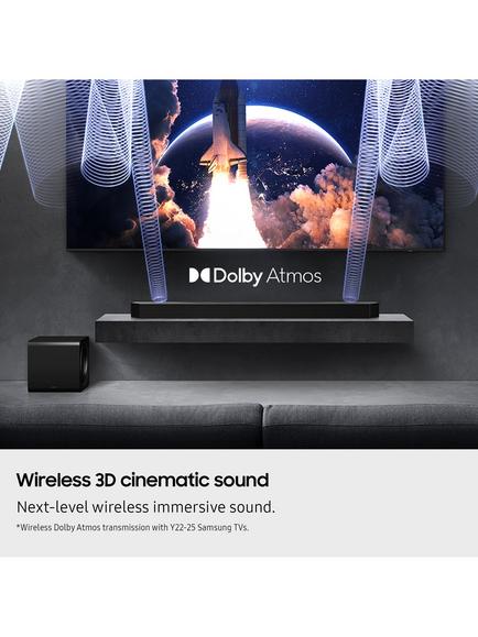 Samsung HW-Q990F Bluetooth Wi-Fi Cinematic Soundbar with Dolby Atmos, DTS:X, Wireless Subwoofer & Rear Speakers, Black - view 2, Black