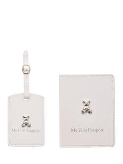 Bambino Leatherette Baby Passport Holder and Luggage Tag Set, Multi