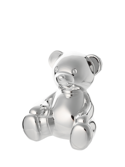 Bambino Silver-Plated Teddy Bear Money Box, Silver