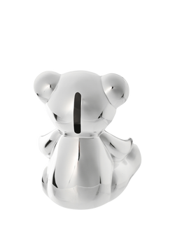 Bambino Silver-Plated Teddy Bear Money Box - view 2, Silver