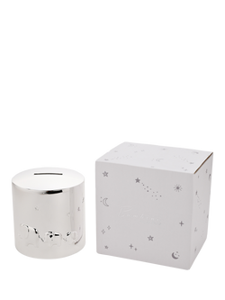 Bambino Silver-Plated Elephants Money Box - view 2, Silver