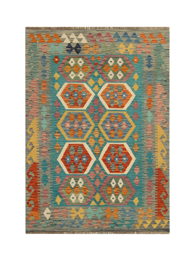 Gooch Oriental Kelim Pure Wool Rug, L178 x W130 cm, Multi