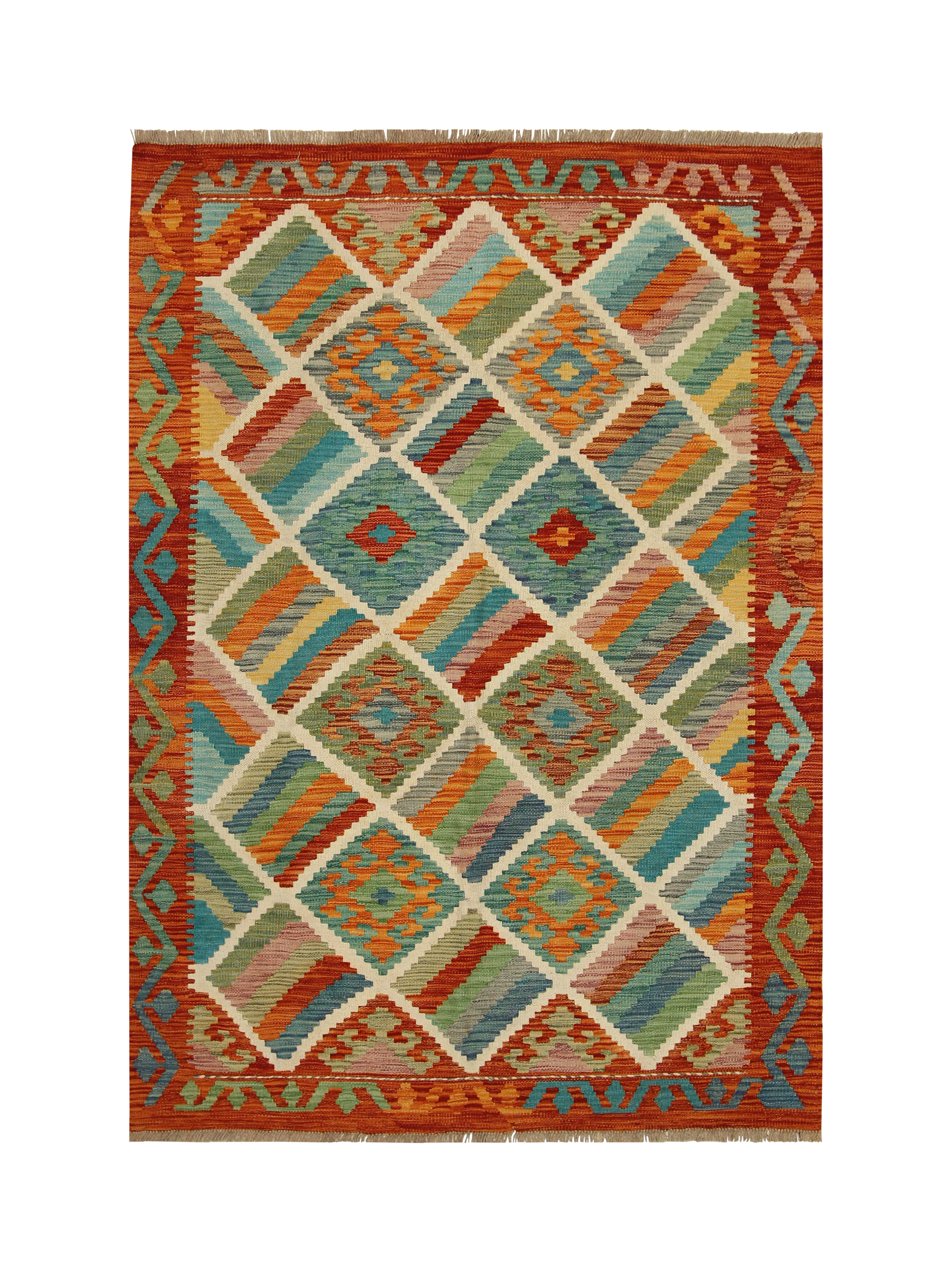 Gooch Oriental Kelim Pure Wool Rug, L186 x W136 cm, Multi
