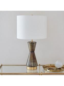 West Elm Metallised Glass Table Lamp, Grey Mid - view 2, Grey Mid