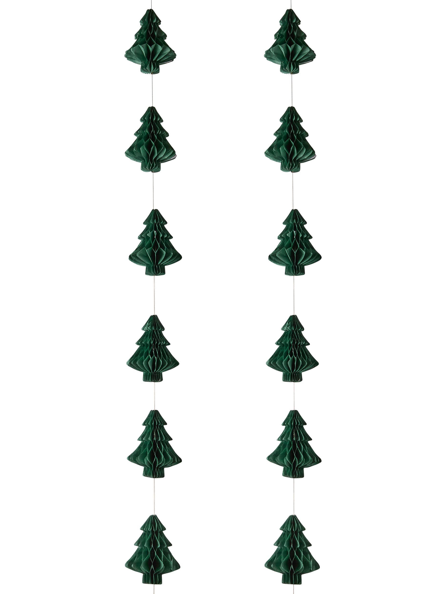 Hootyballoo Honeycomb Paper Tree Garland, Green