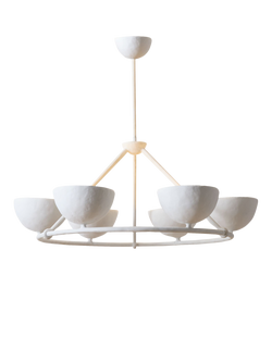 West Elm Florent 6 Arm Ceiling Light, White Natural, White Natural