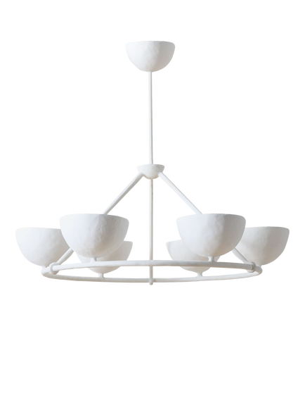 West Elm Florent 6 Arm Ceiling Light, White Natural - view 2, White Natural