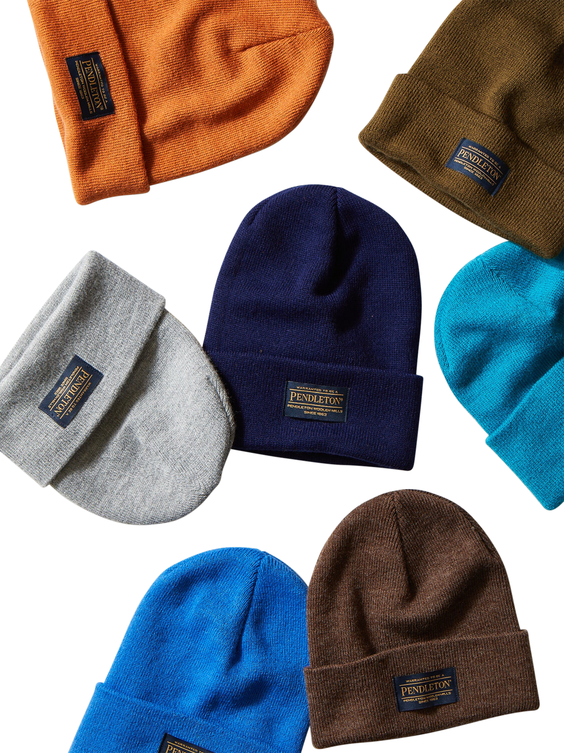 Product image 2 of 2, which shows Pendleton Rib Knit Logo Patch Beanie Hat, Oatmeal Heather