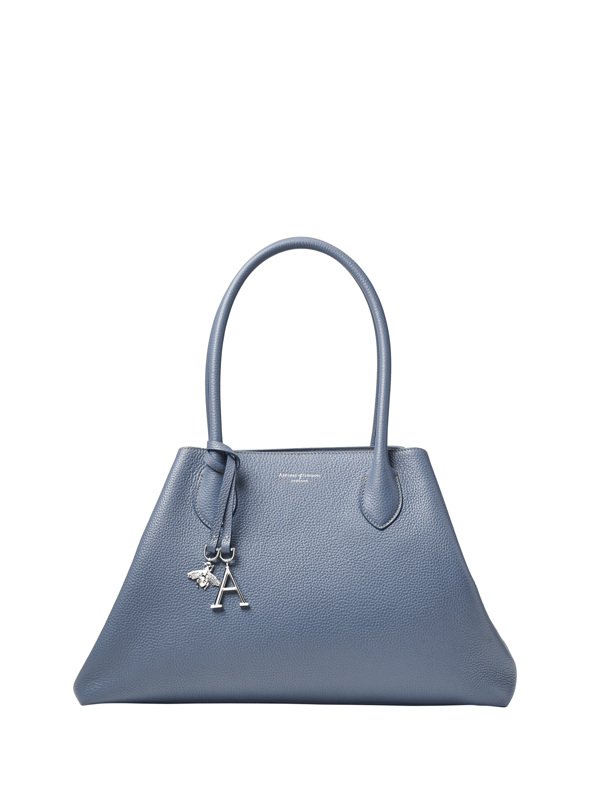 Product image 1 of 4, which shows Aspinal of London Large Paris Leather Tote Bag, Heritage Blue