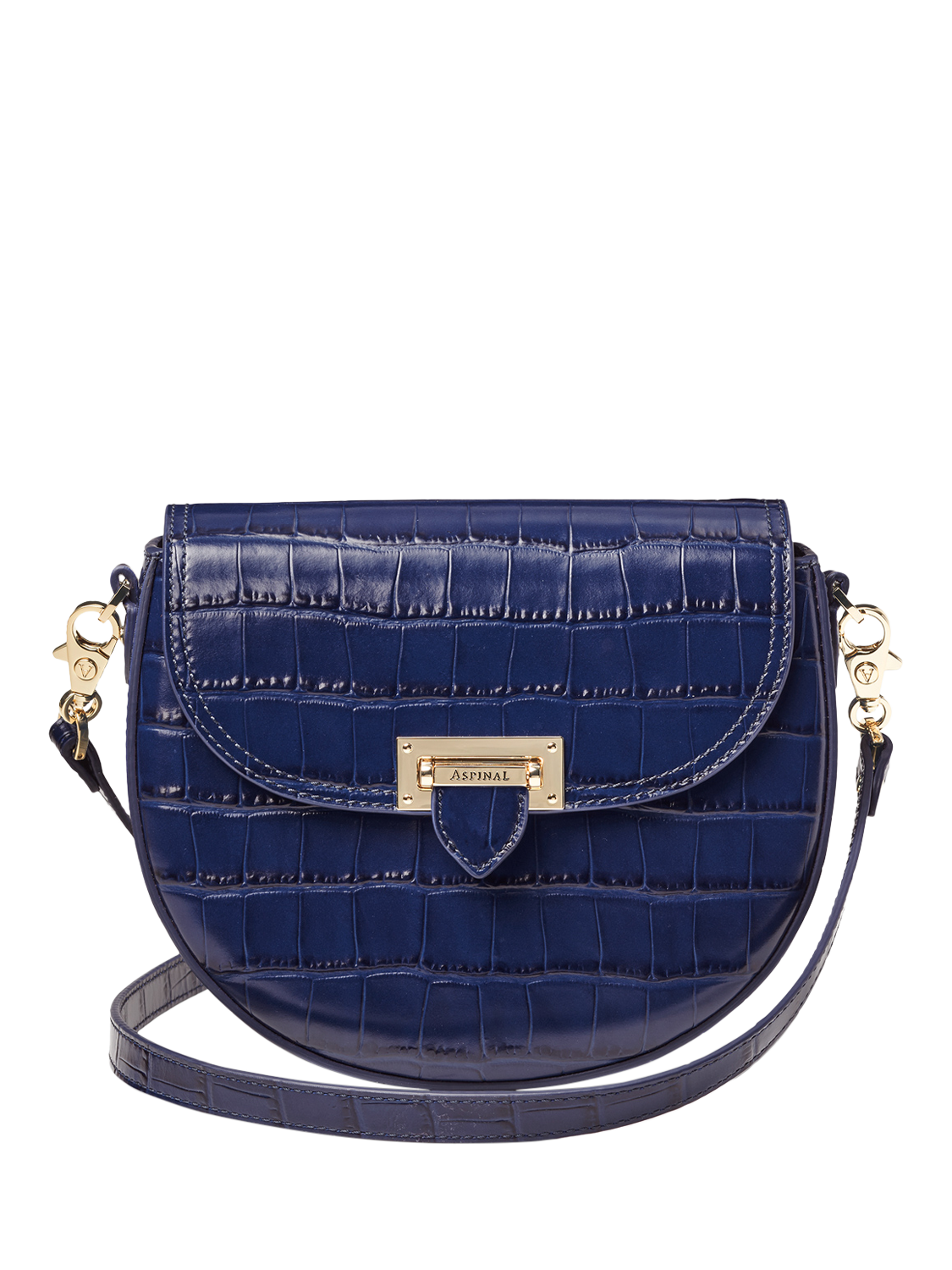 Product image 1 of 4, which shows Aspinal of London Portobello Leather Bag, Navy