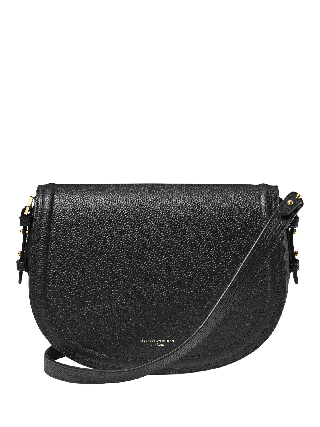 Product image 1 of 6, which shows Aspinal of London Stella Leather Satchel Bag, Black