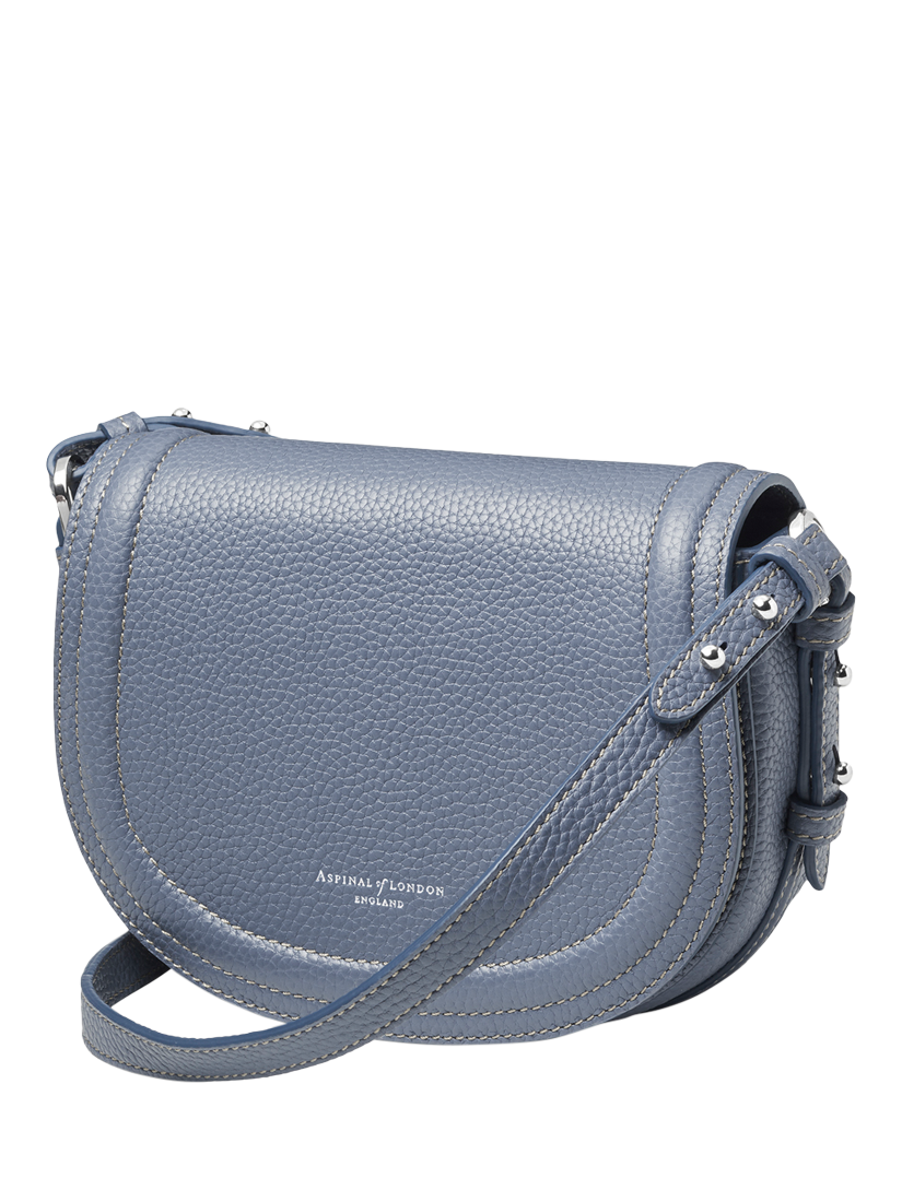 Product image 2 of 6, which shows Aspinal of London Stella Leather Satchel Bag, Heritage Blue
