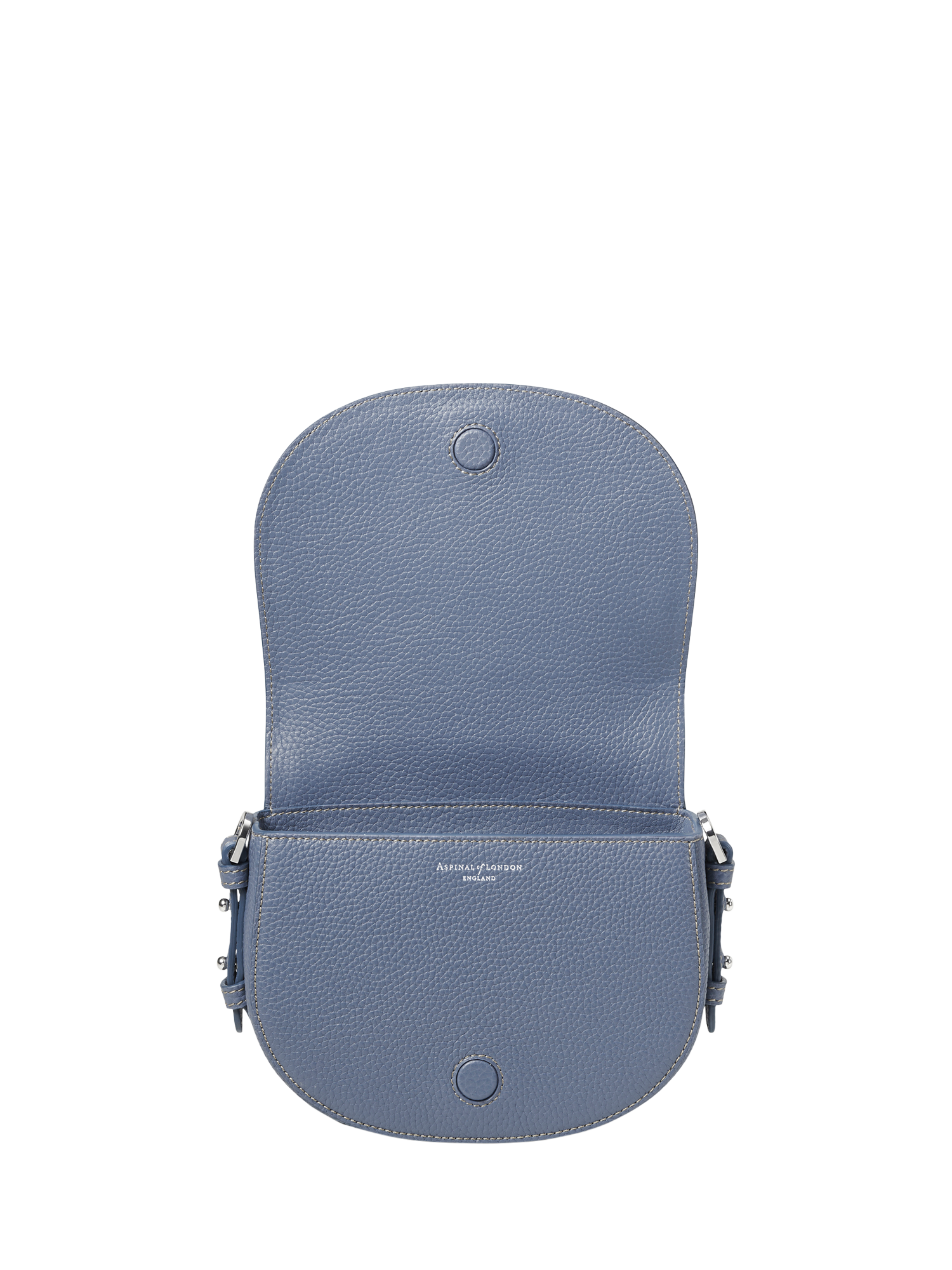 Product image 4 of 6, which shows Aspinal of London Stella Leather Satchel Bag, Heritage Blue