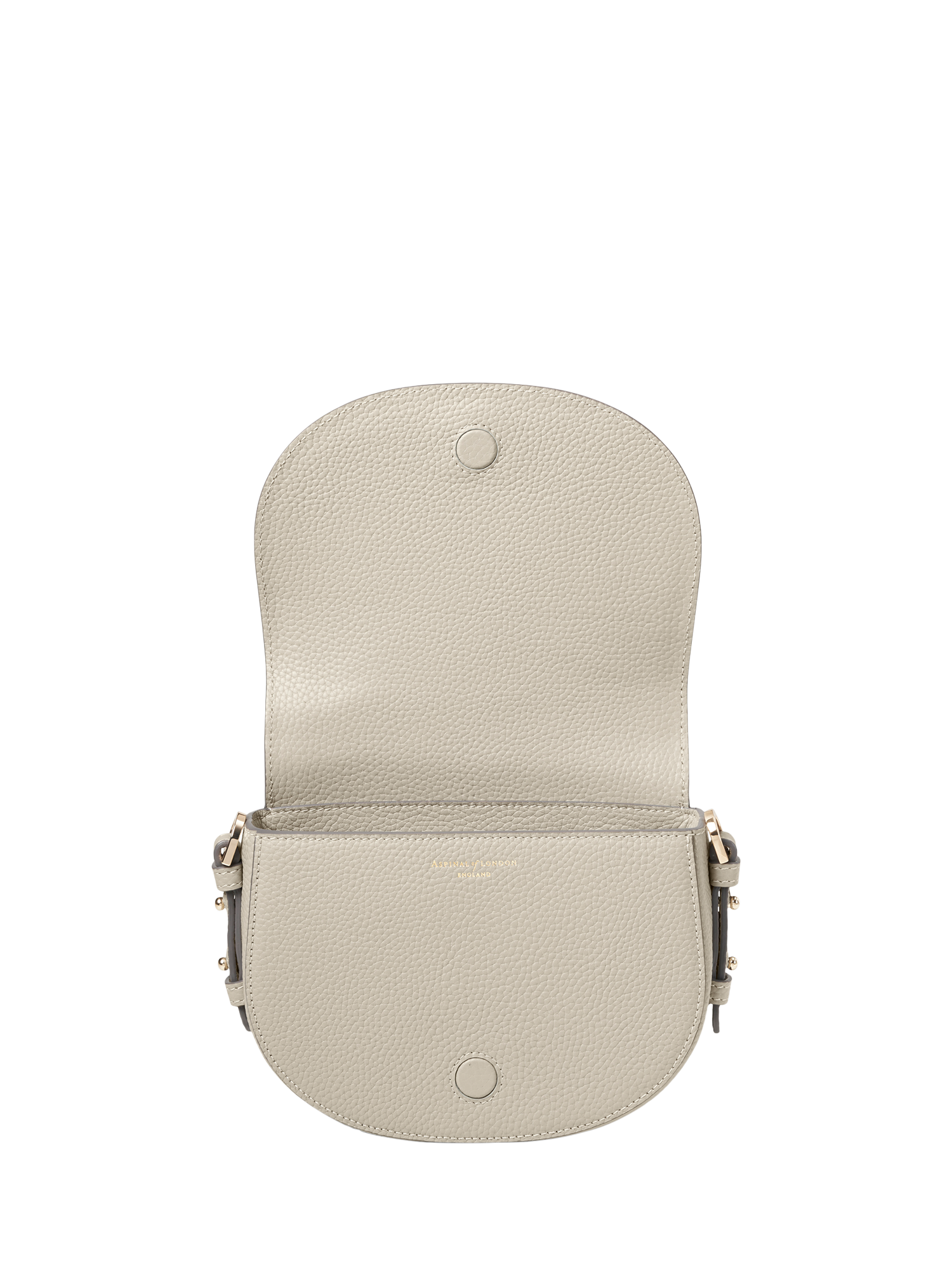 Product image 4 of 6, which shows Aspinal of London Stella Leather Satchel Bag, Dove Grey